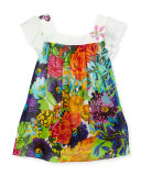 Floral Cotton & Silk Swim Coverup, Multicolor, Size 8-14