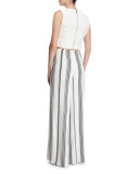 Pierced Open-Side Crop Top, Bright White