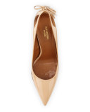 Forever Marilyn Patent Leather Cutout Pump, Nude