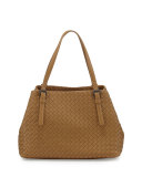 Intrecciato Medium A-Shaped Tote Bag, Camel