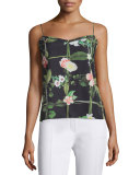 Cynaria Secret Trellis-Print Camisole, Black