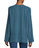 Jaklyn Printed Surplice Top, Ambrosia Combo
