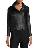 Leather Motorcycle Jacket, Black