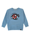 Malena Pullover Eye Sweatshirt, Azure Blue, Size 3-14