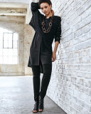 Fisher Project V-Neck Organic Cotton Tape Box Top, Black