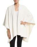 Faux-Fur Reversible Shawl, White