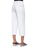 Runway Wide-Leg Denim Culottes, Runaway White