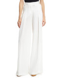 Linen Palazzo Trousers, White