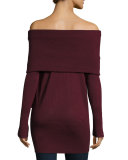 Jodi Off-the-Shoulder Tunic Sweater, Port