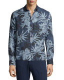 Malone Camo-Leaf Printed Sport Shirt