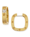 18k Yellow Gold Pois Moi Square Earrings with Diamonds