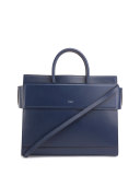 Horizon Medium Leather Satchel Bag, Navy