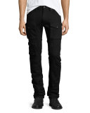 Courier Cargo Denim Jeans, Black