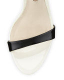 Chiara Butterfly Wing Ankle-Wrap Sandal, Black/White