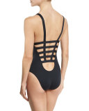 Neutra Strappy-Back One-Piece Swimsuit, Eco Black
