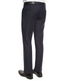 Wool-Mohair Slim-Fit Trousers, Indigo