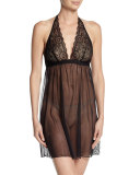Chance Halter Lace Babydoll, Black