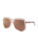 Clip Acetate Aviator Sunglasses, Pink