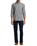 Classic Ledger Straight-Fit Jeans, Navy