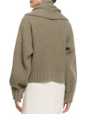 Loretta Shawl-Collar Cardigan, Dark Pear