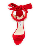 Kaytrin Suede 120mm Platform Sandal, Red