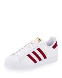 Men's Superstar Collegiate Leather Sneaker, White/Red