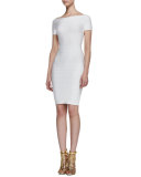 Boat-Neck Bandage Dress, Alabaster