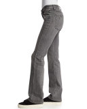 Flare-Leg Denim Jeans, Light Gray