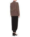 Stand-Collar Bracelet-Sleeve Jacket, Mud