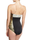 Gilded Garden Bandeau One-Piece Swimsuit