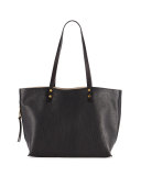 Dilan East-West Leather Tote Bag, Black