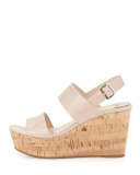 Patent Platform Espadrille Sandal, Cipria