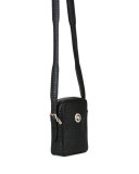 Small City Stamped Leather Crossbody Bag, Black