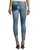 The Icon Ankle Distressed Patchwork Skinny Jeans, Joon