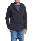 Water-Resistant Hooded Shirt Jacket, Coastal Navy Blue