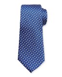 Woven Micro-Daisy Silk Tie, Blue