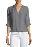 Marru 3/4-Sleeve Silk Top