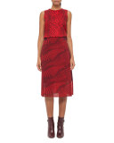 Cheetah-Print Wool Top, Pomegranate