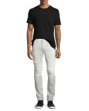 Rocco Two-Tone Moto Jeans, Gray