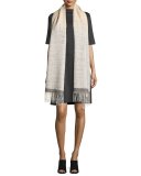 Heathered Wool Funnel-Neck Dress 