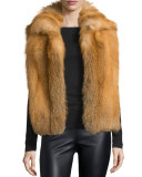 Open-Front Red Fox Fur Vest