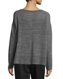 Melange Mesh Boxy Sweater, Ash