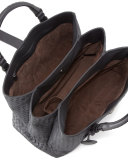 Roma Medium Woven Compartment Tote Bag, Charcoal