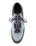 Colorblock Mesh Trainer Sneaker, Blue/Gray