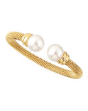 Pearl-Cap Bangle, Yellow Gold