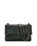 Olimpia Small Intrecciato Shoulder Bag, Black