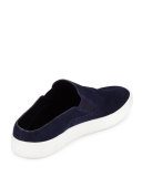 Verrell Suede Open-Back Skate Sneaker, Woodsmoke