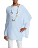Organic Linen Cotton Slub Ribbed Poncho, Plus Size