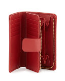 Saffiano Triangle Bi-Fold Tab Wallet, Red (Fuoco)