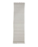Hand-Loomed Organic Cotton Twill Scarf W/Fringe, Dark Pearl